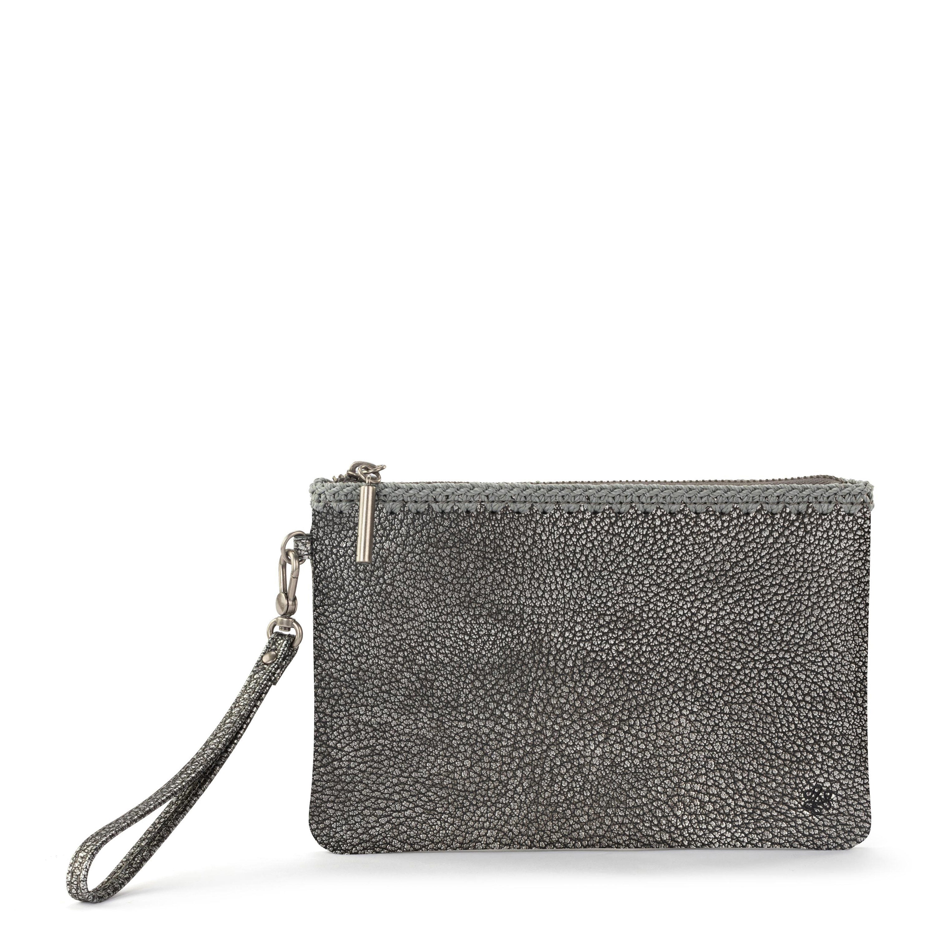 The Sak Vita Wristlet - Leather - Dark Silver