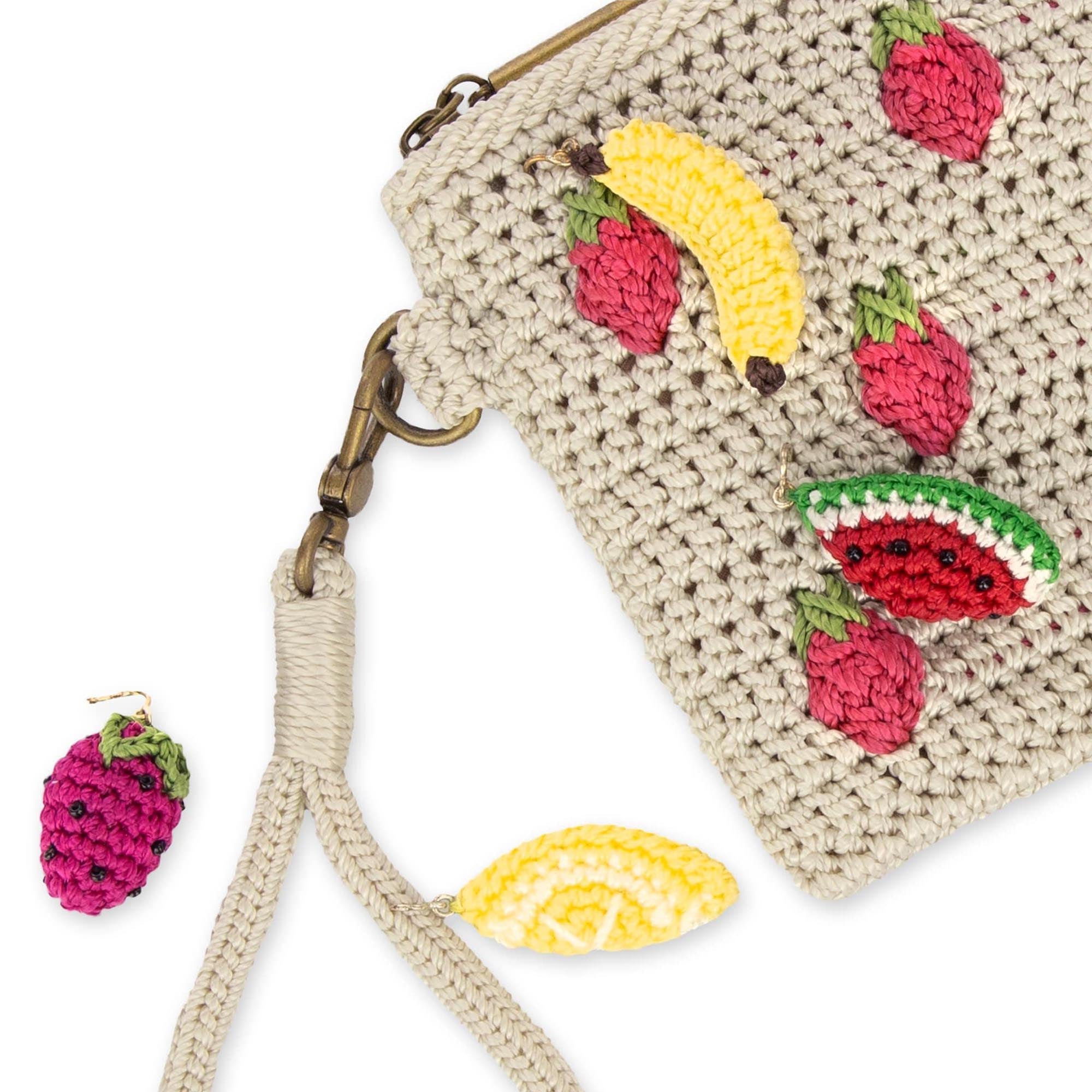 The Sak Vita Wristlet - Hand Crochet - Natural Strawberries