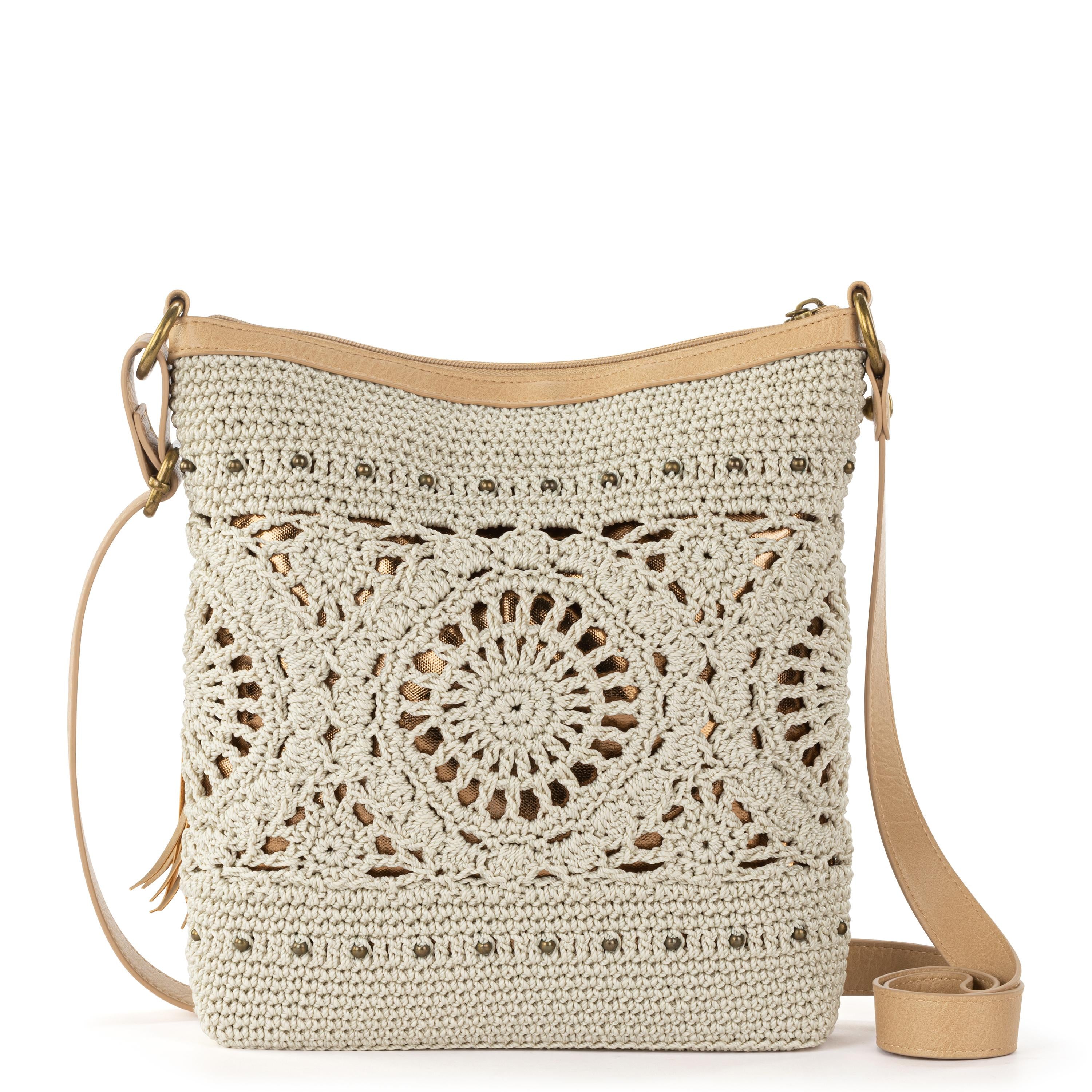 The Sak Lucia Crossbody - Hand Crochet - Natural Medallion