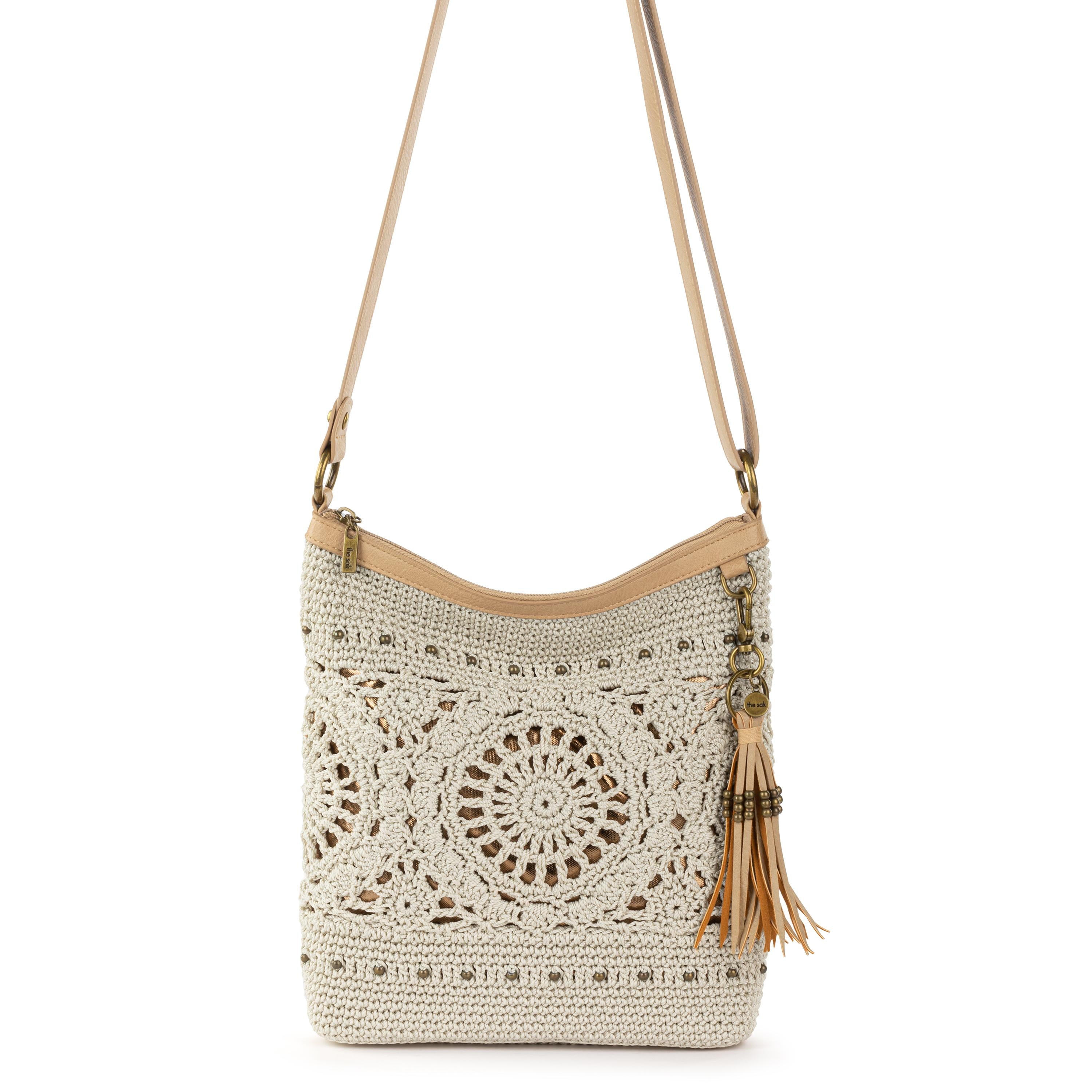 The Sak Lucia Crossbody - Hand Crochet - Natural Medallion
