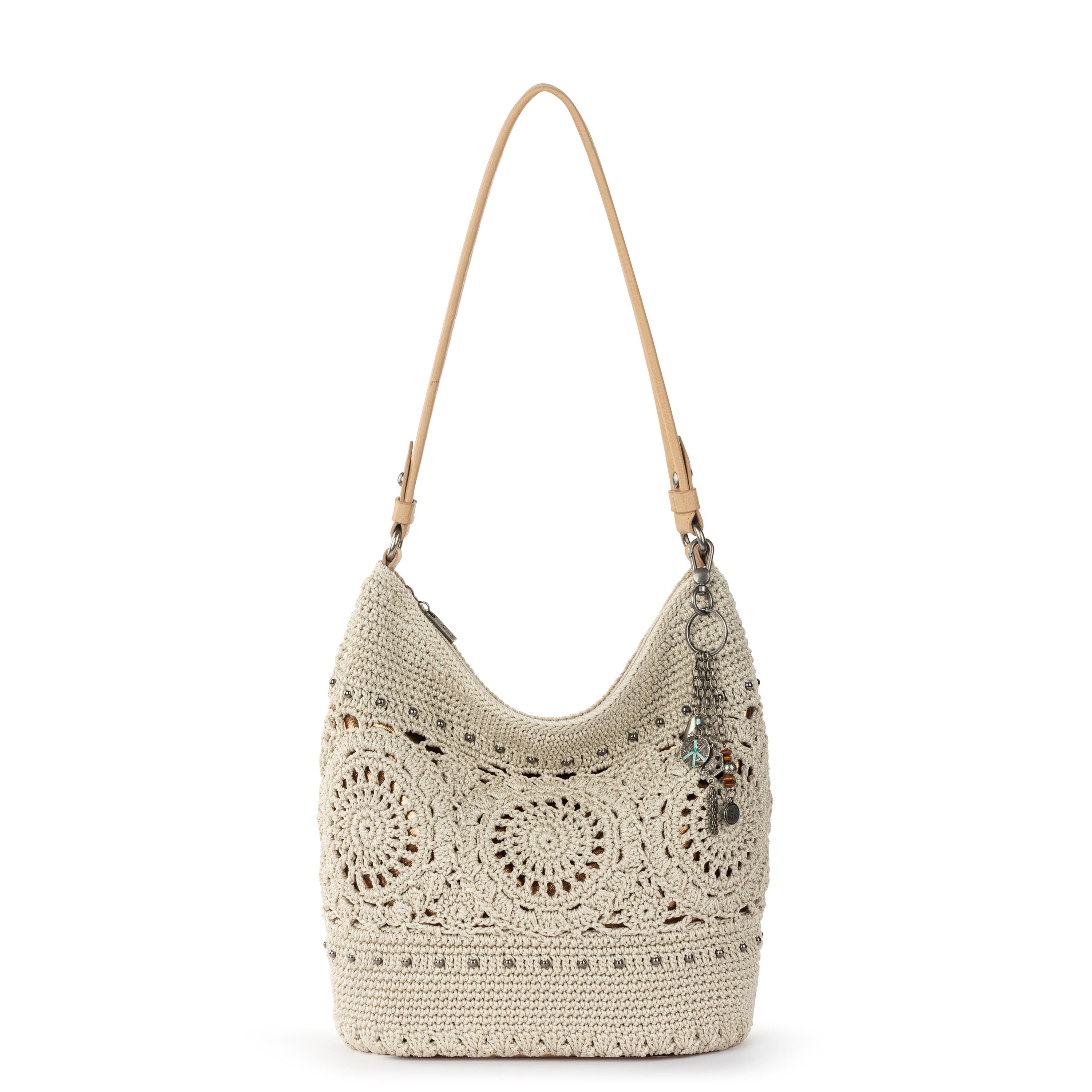 The Sak Sequoia Hobo - Hand Crochet - Natural Medallion