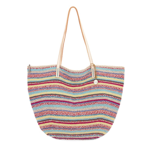 The Sak Faye Large Tote - Hand Crochet - Eden Stripe