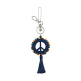 The Sak Yarnicharmz Dangle - Hand Crochet - Denim Peace