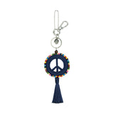 The Sak Yarnicharmz Dangle - Hand Crochet - Denim Peace