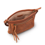 The Sak Sanibel Mini Crossbody - Leather - Tobacco Floral Embossed