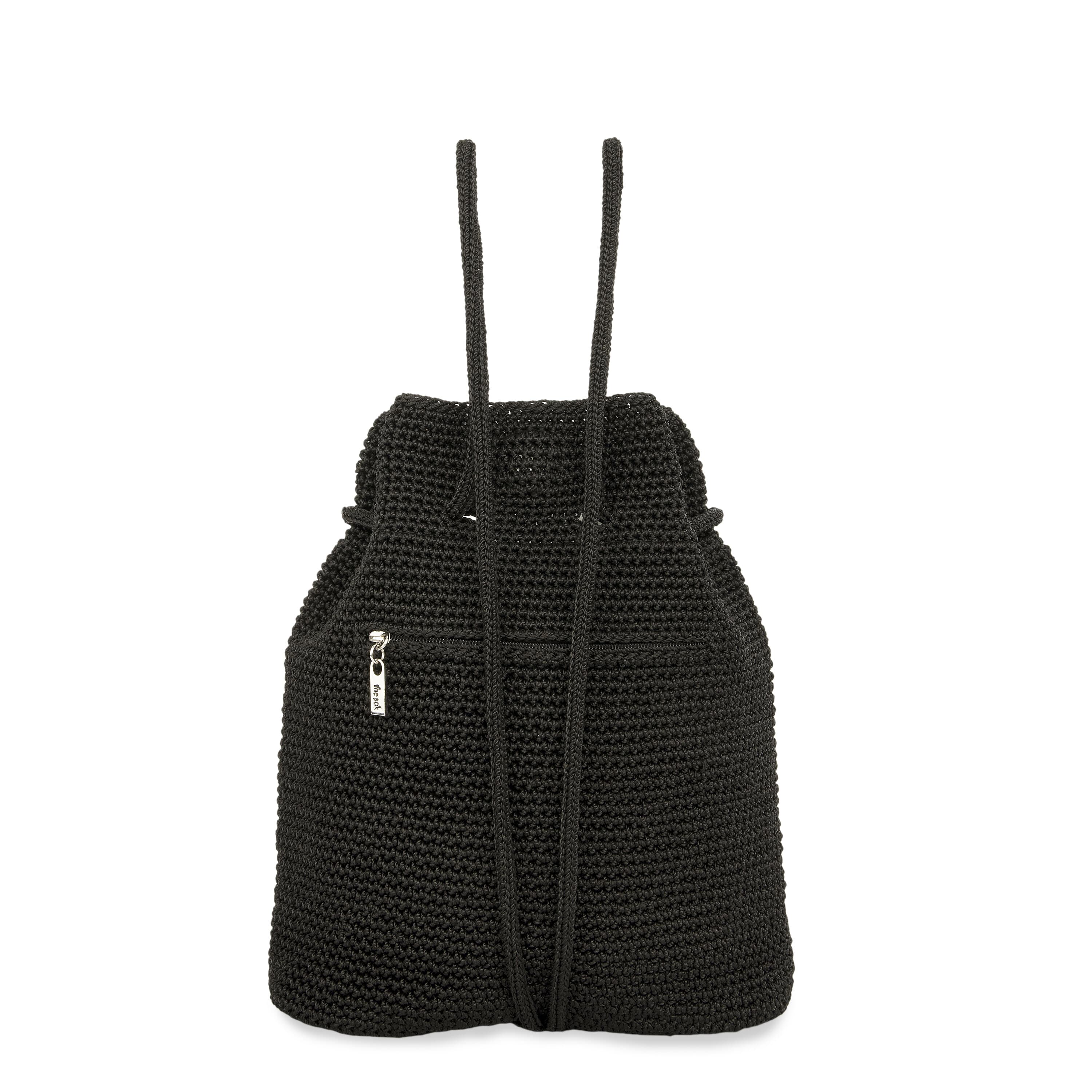 Dylan Large Backpack Bag - Black Hand Crochet – The Sak