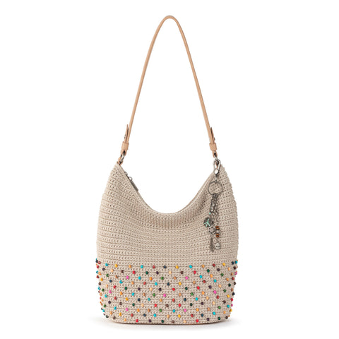 The Sak Sequoia Hobo - Hand Crochet - Ecru Multi Beads