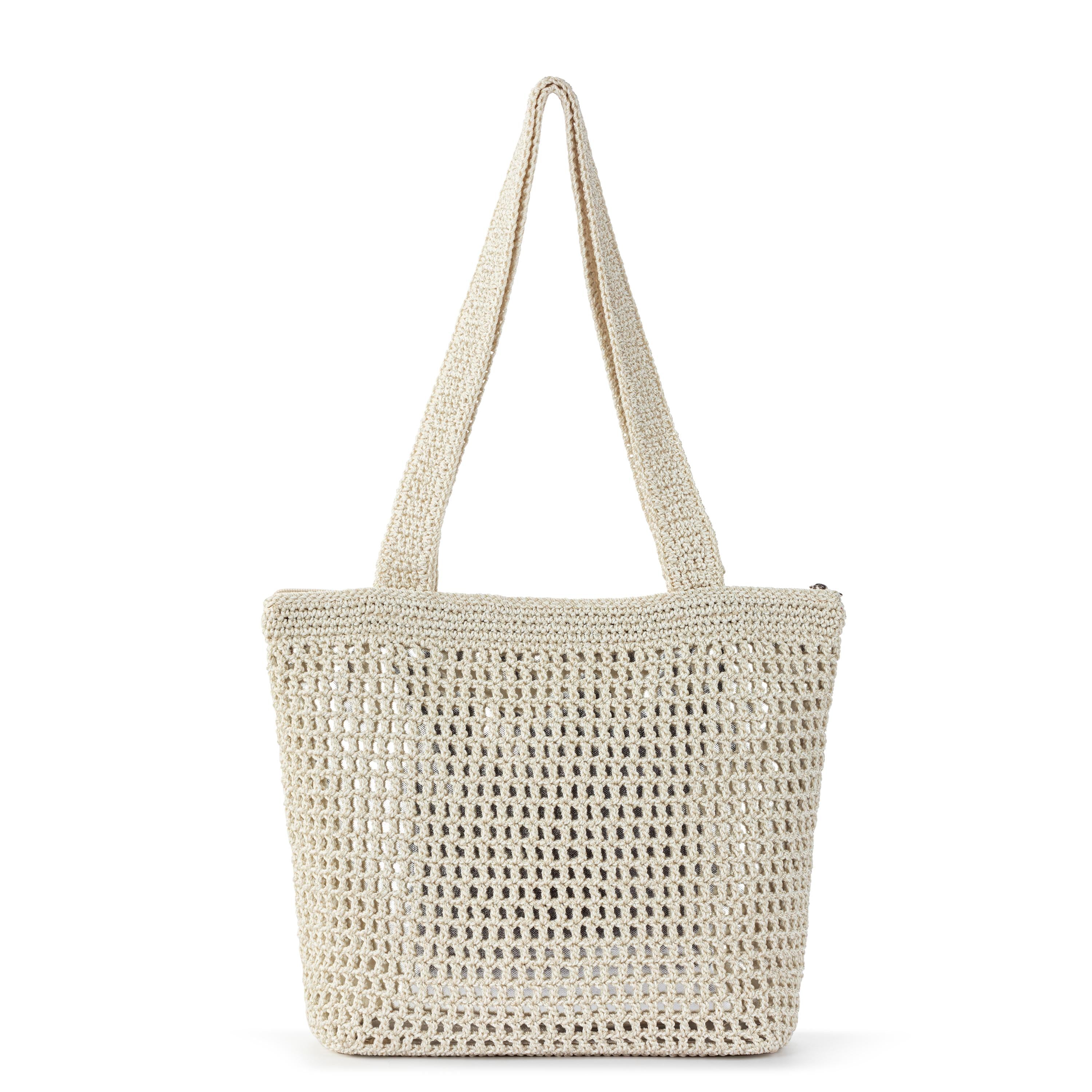 The Sak Casual Classics Tote - Hand Crochet - Natural With Silver