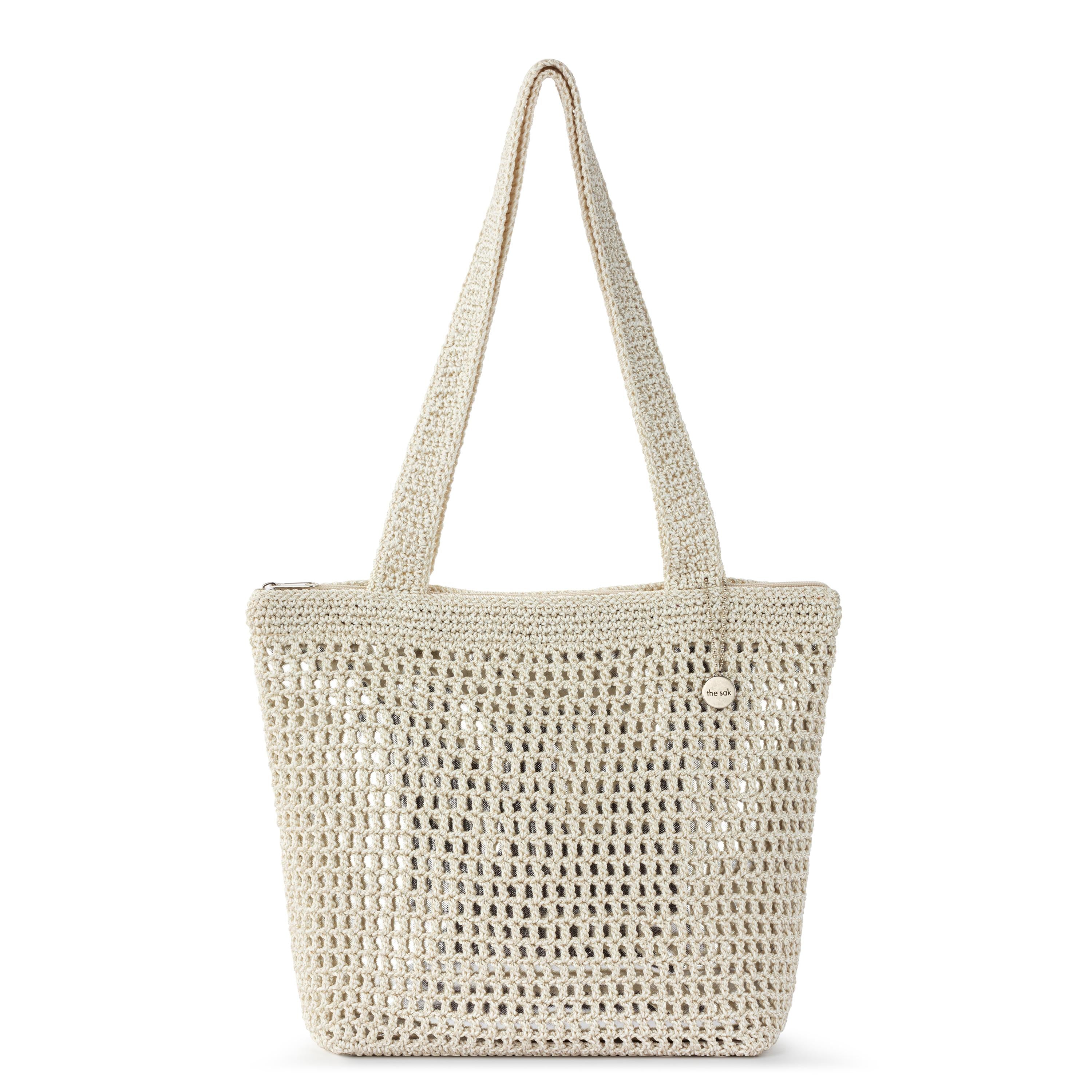 The Sak Casual Classics Tote - Hand Crochet - Natural With Silver