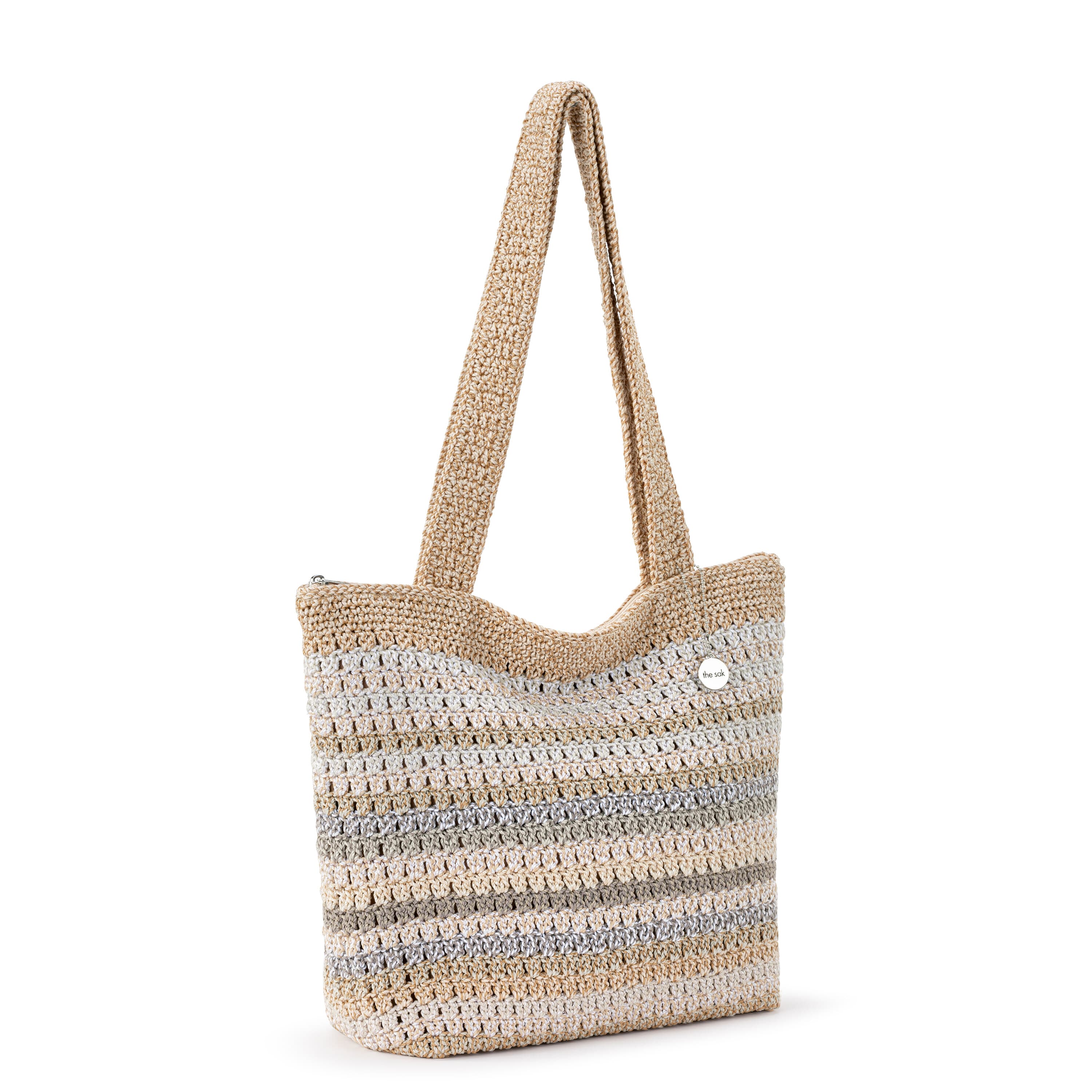 The Sak Casual Classics Tote - Hand Crochet - Sand Stripe