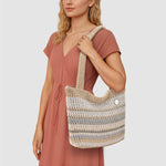 The Sak Casual Classics Tote - Hand Crochet - Sand Stripe