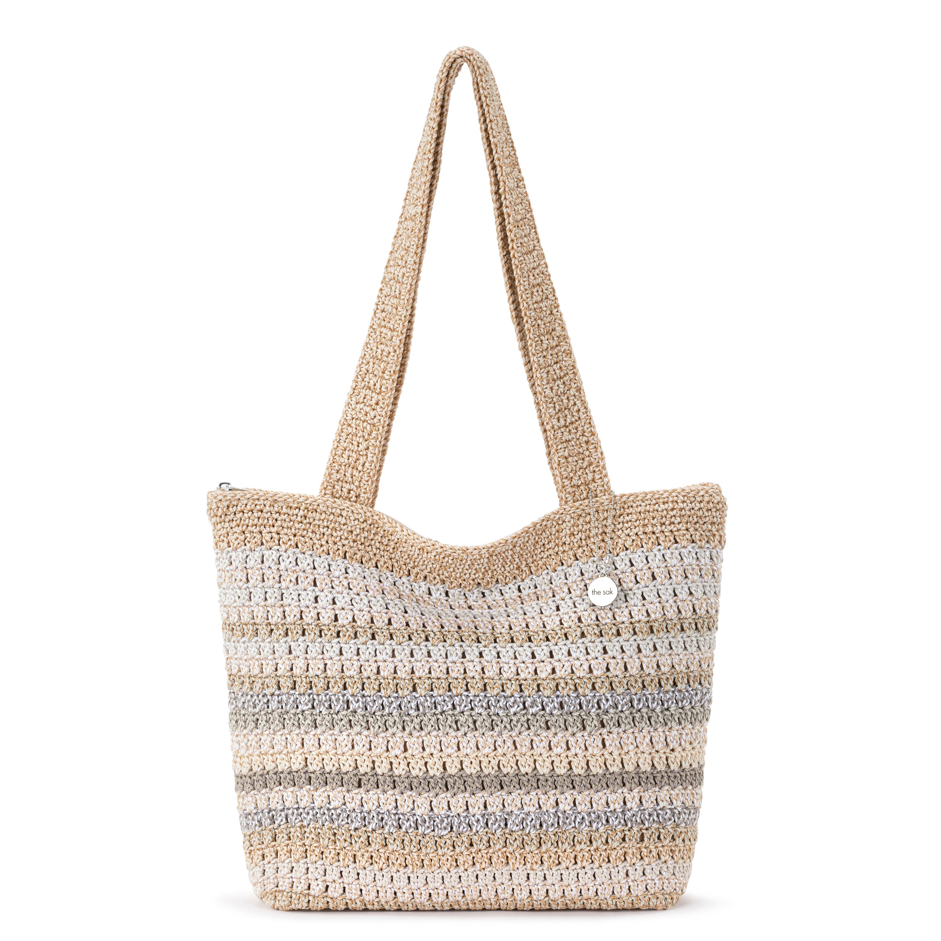 The Sak Casual Classics Tote - Hand Crochet - Sand Stripe