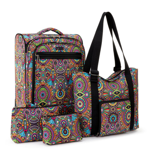 Sakroots On The Go 21" Spinner Luggage Bundle - EcoTwill - Rainbow Wanderlust