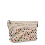 The Sak Essential Pouch - Hand Crochet - Ecru Multi Beads