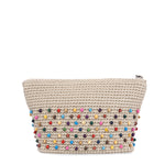 The Sak Essential Pouch - Hand Crochet - Ecru Multi Beads