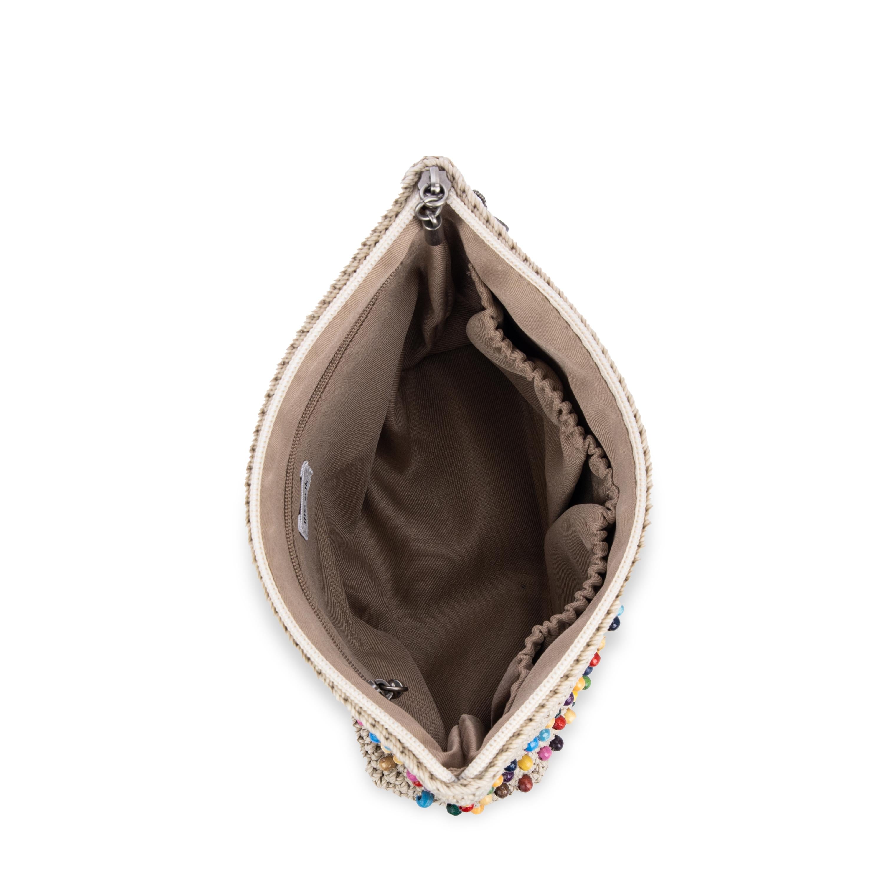 The Sak Essential Pouch - Hand Crochet - Ecru Multi Beads