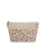 The Sak Essential Pouch - Hand Crochet - Ecru Multi Beads