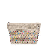 The Sak Essential Pouch - Hand Crochet - Ecru Multi Beads