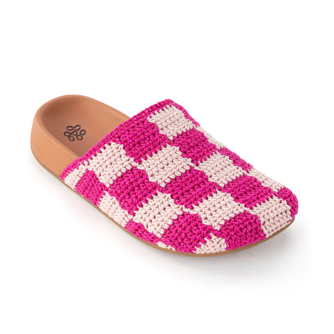 The Sak Bolinas Clog - Kids - Hand Crochet - Pink Check