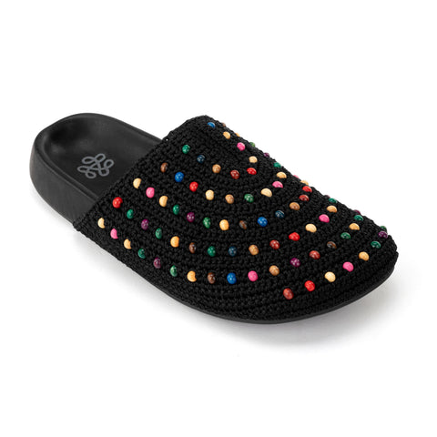 The Sak Bolinas Clog - Hand Crochet - Black Multi Beads