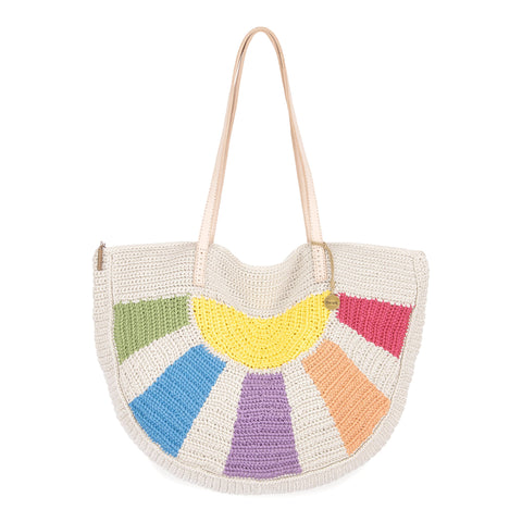 The Sak Faye Large Tote - Hand Crochet - Multi Sunbeam