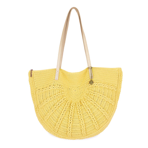 The Sak Faye Large Tote - Hand Crochet - Chartreuse Sunbeam