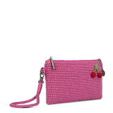 The Sak Vita Wristlet - Hand Crochet - Pink Cherries