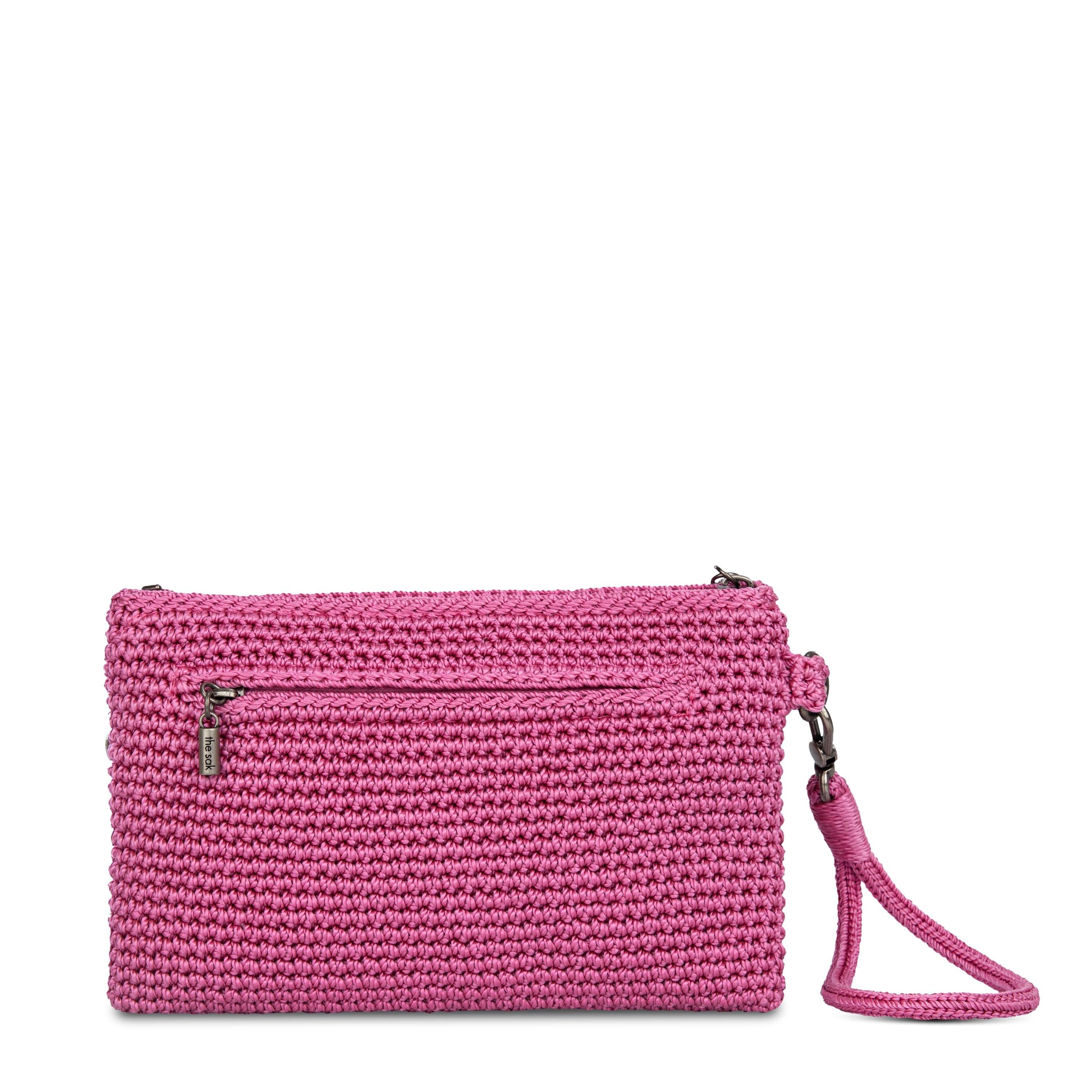 The Sak Vita Wristlet - Hand Crochet - Pink Cherries