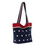 The Sak Casual Classics Tote - Hand Crochet - Denim Natural Stars