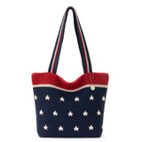 The Sak Casual Classics Tote - Hand Crochet - Denim Natural Stars