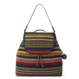 The Sak Sayulita Backpack - Hand Crochet - Woodland Stripe