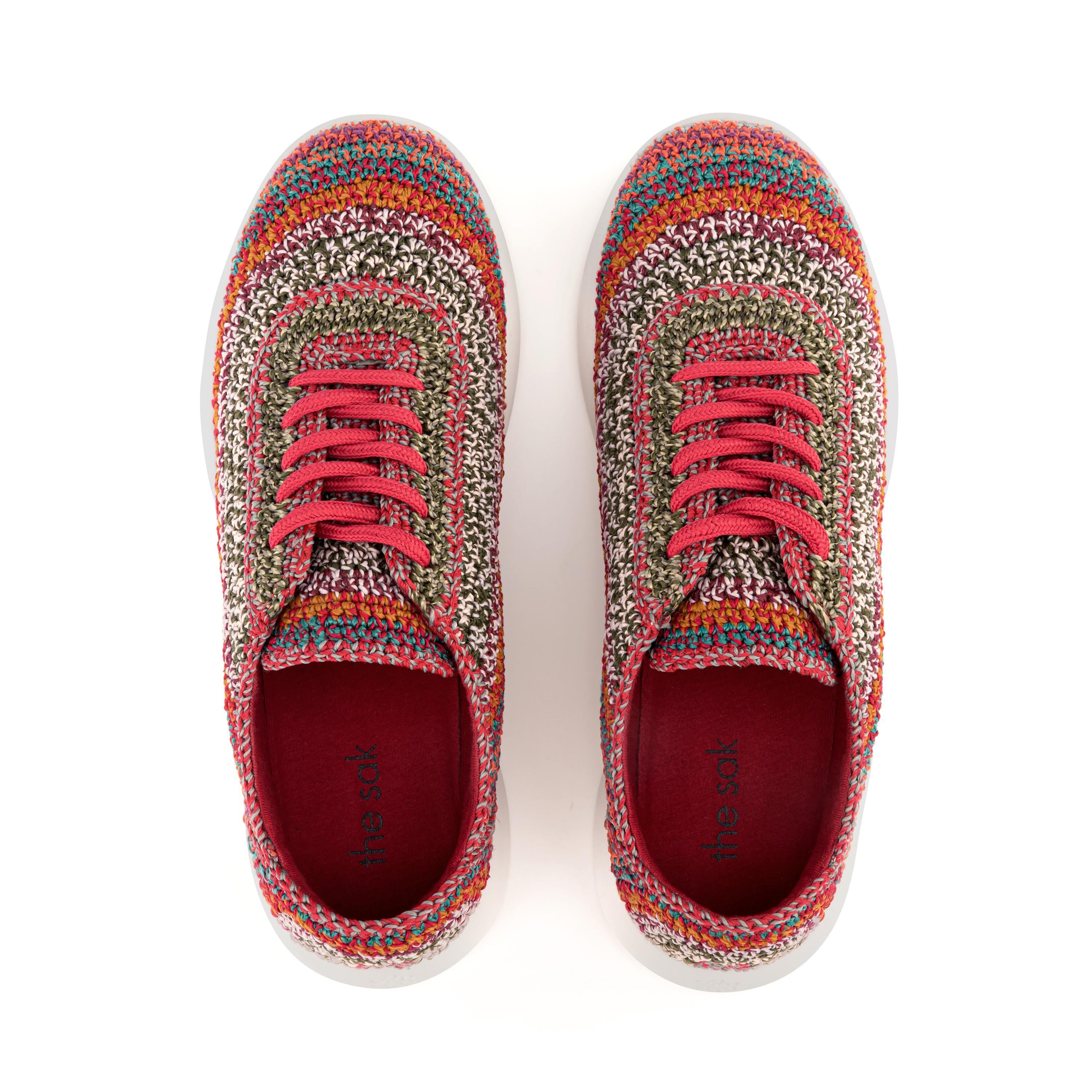 The Sak Asha Sneaker - Hand Crochet - Sunset Stripe