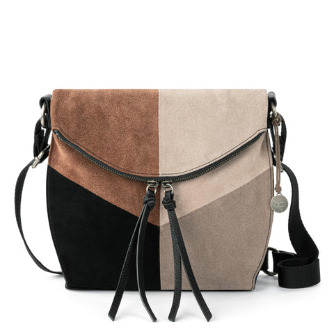 The Sak Silverlake Flap Crossbody - Leather - Neutral Suede Block