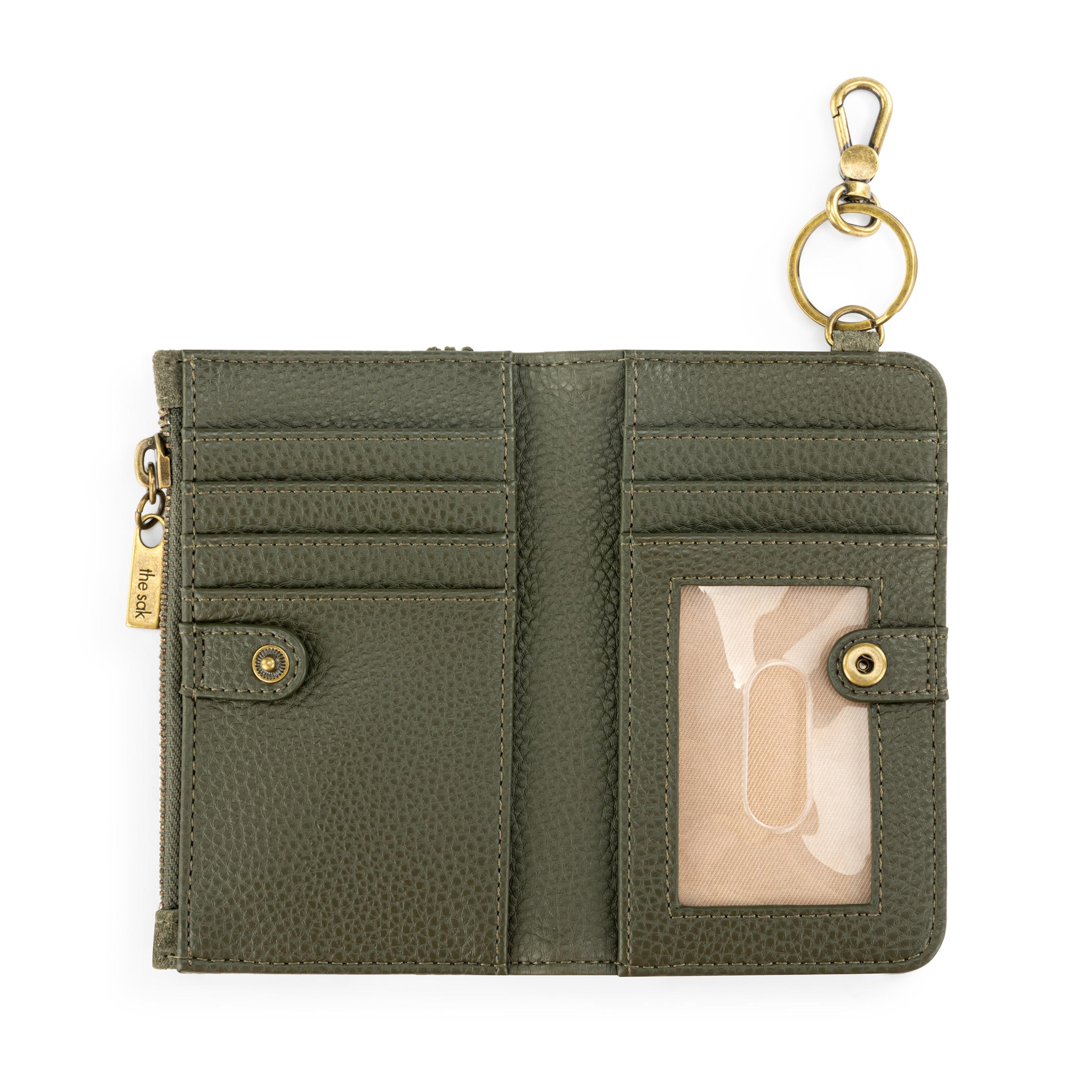 The Sak Encino Essential Wallet - Leather - Moss Suede