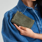 The Sak Encino Essential Wallet - Leather - Moss Suede