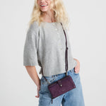 The Sak Iris Smartphone Wallet - Leather - Aubergine Suede