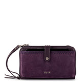 The Sak Los Feliz Large Tote and Iris Smartphone Wallet Bundle - Leather - Aubergine Suede