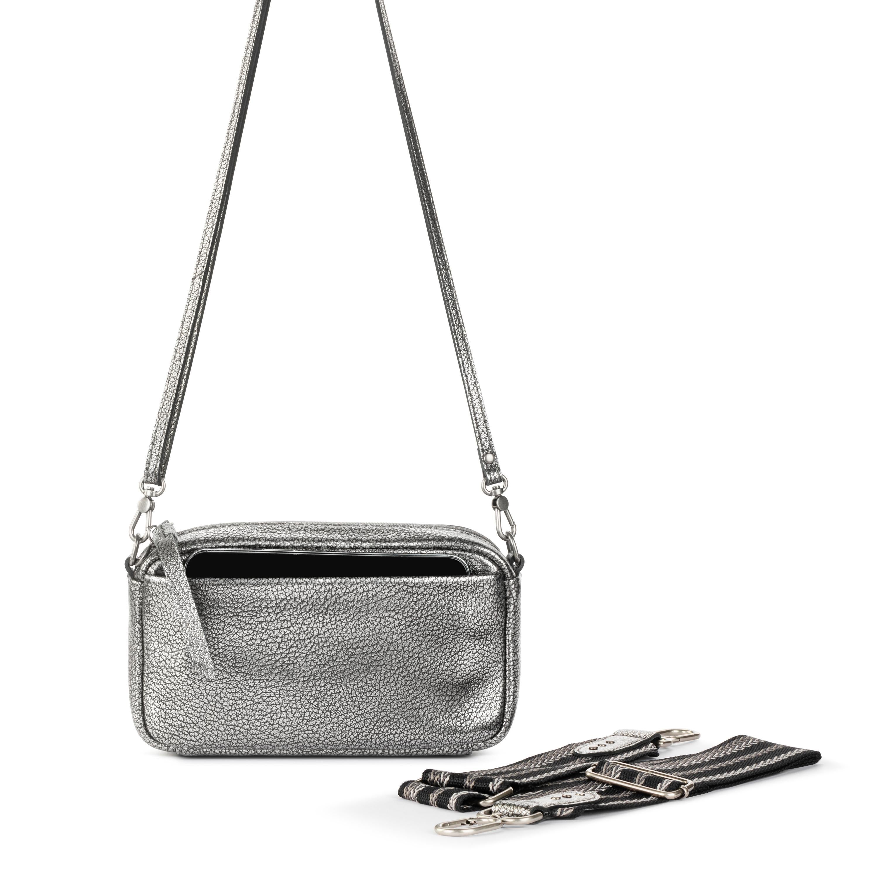 The Sak Cora Smartphone Crossbody - Leather - Dark Silver