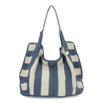 The Sak Los Feliz Large Tote 3 Piece Set - Hand Crochet - Maritime Stripe