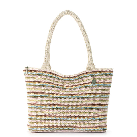 The Sak Crafted Classic Carryall - Hand Crochet - Pink Multi Stripe