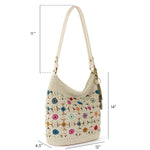 The Sak Sequoia Hobo - Hand Crochet - Natural Multi Flowers