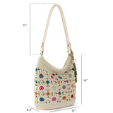 The Sak Sequoia Hobo - Hand Crochet - Natural Multi Flowers