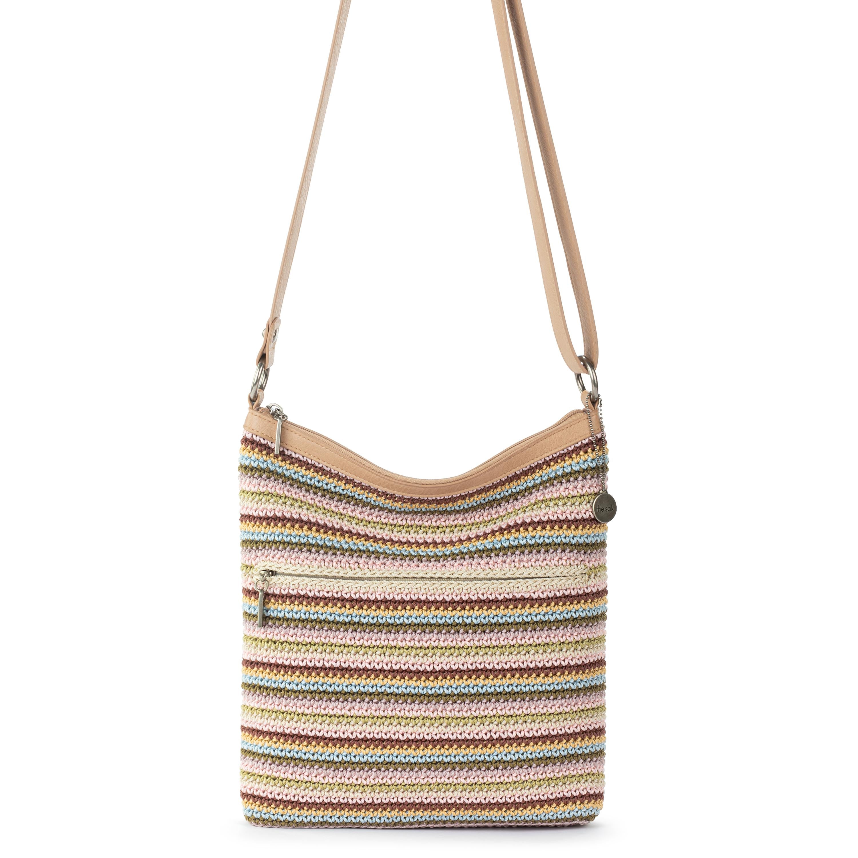 The Sak Lucia Crossbody - Hand Crochet - Pink Multi Stripe