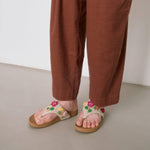 The Sak Everly Sandal - Hand Crochet - Flower Ecru