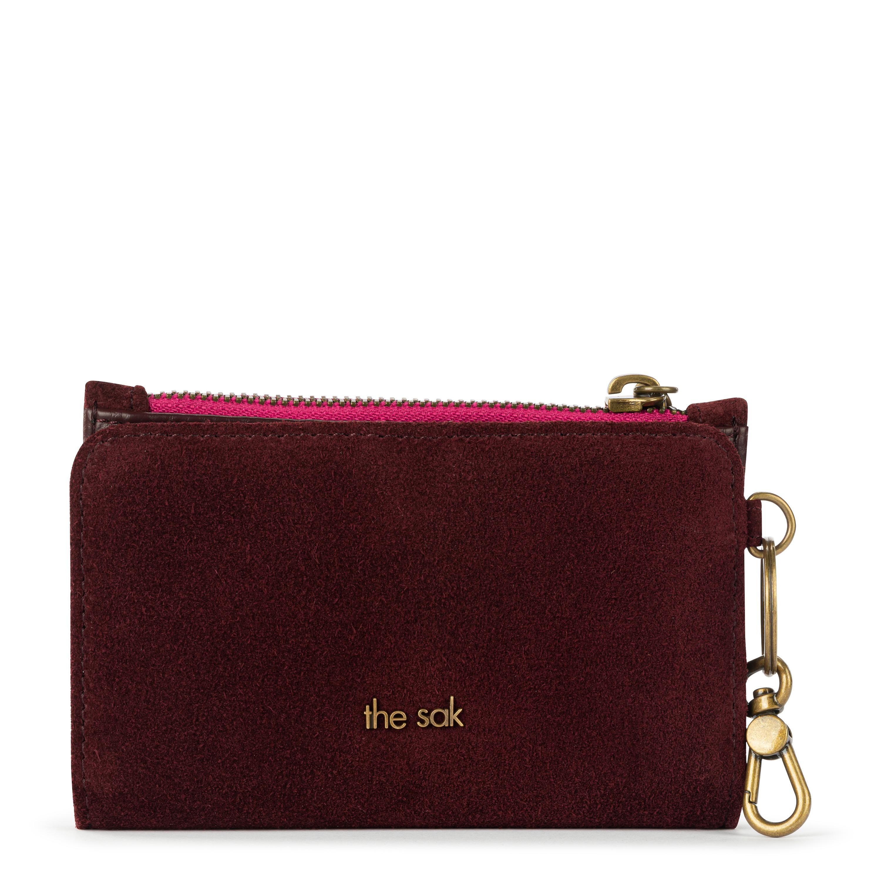 The Sak Encino Essential Wallet - Leather - Black Cherry Suede