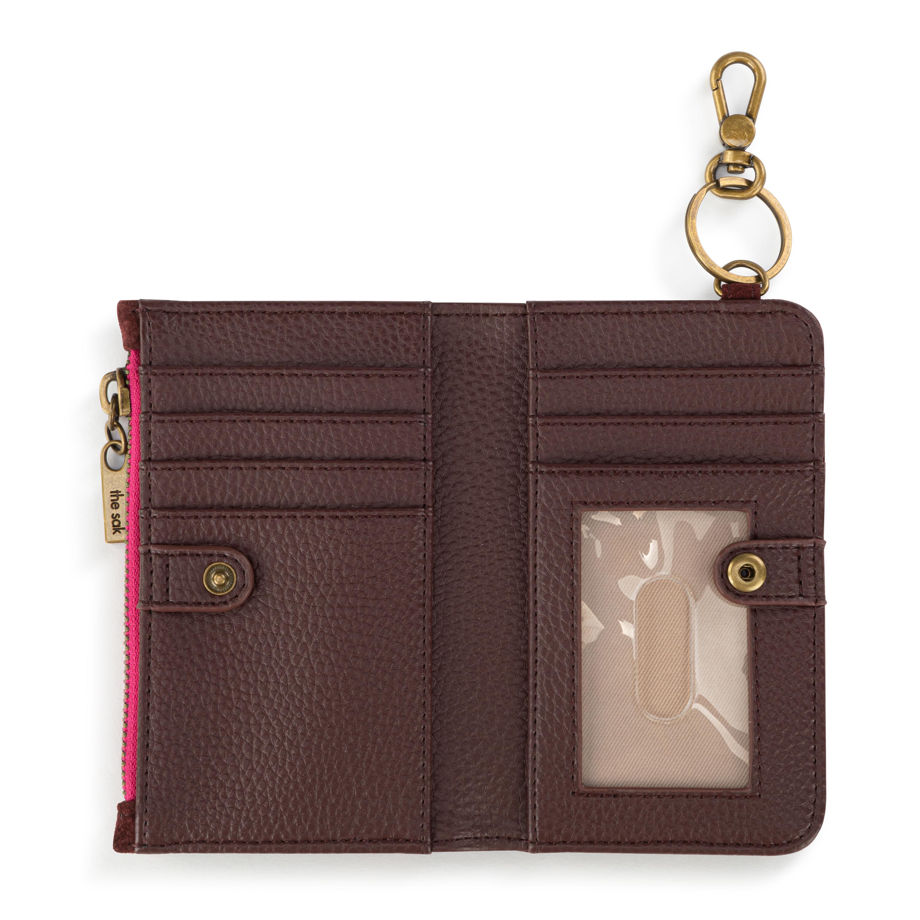 The Sak Encino Essential Wallet - Leather - Black Cherry Suede