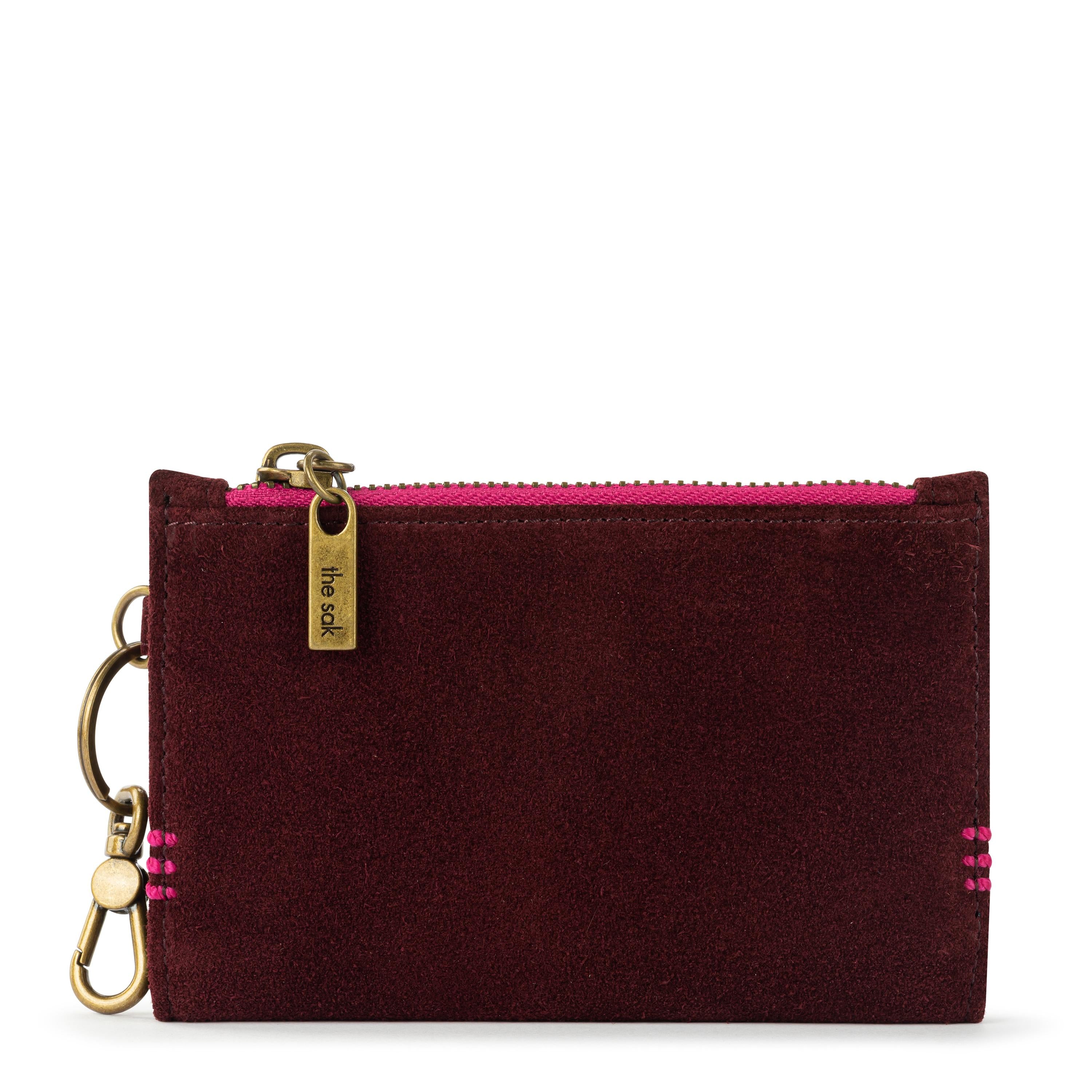 The Sak Encino Essential Wallet - Leather - Black Cherry Suede