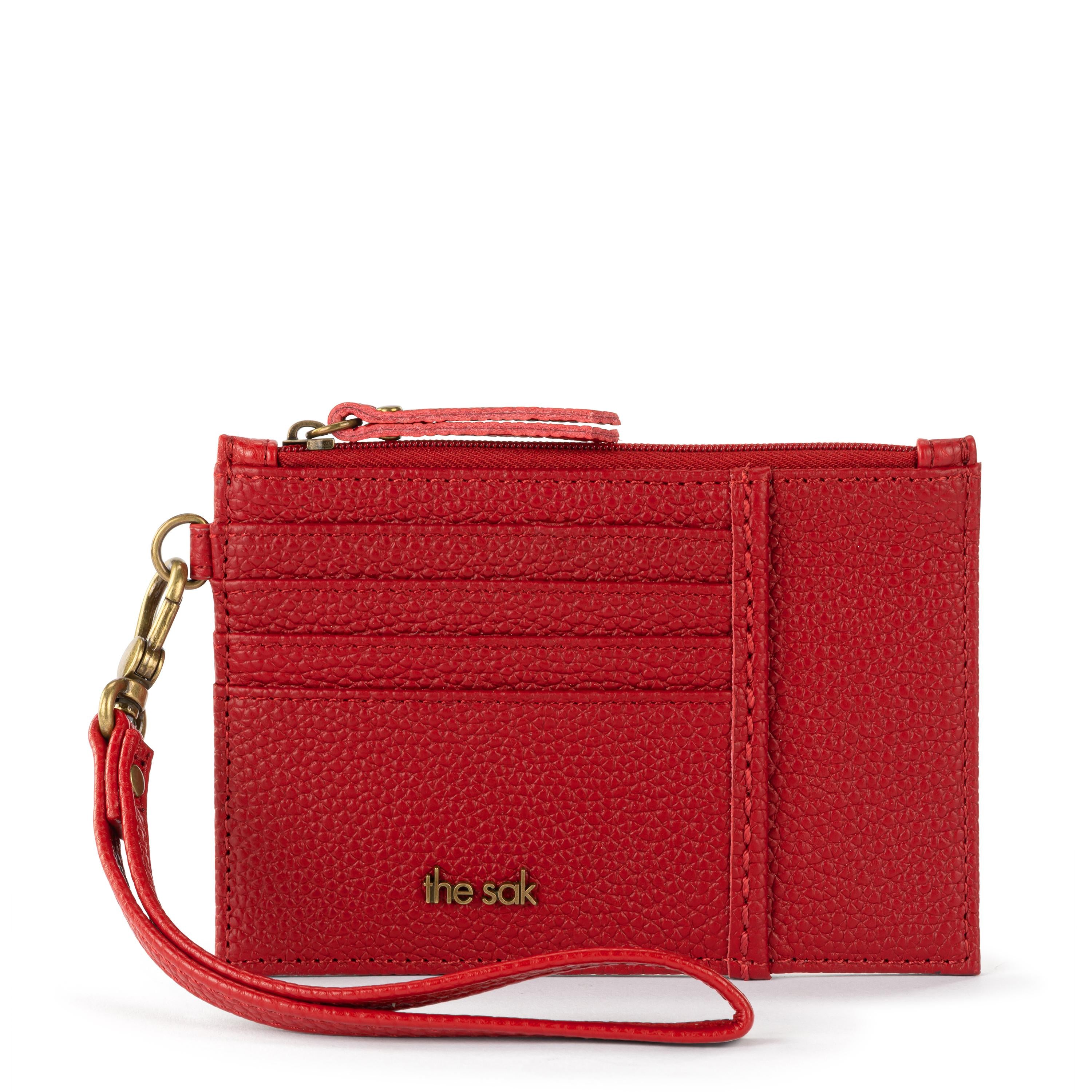 The Sak Iris Card Wristlet - Leather - Scarlet