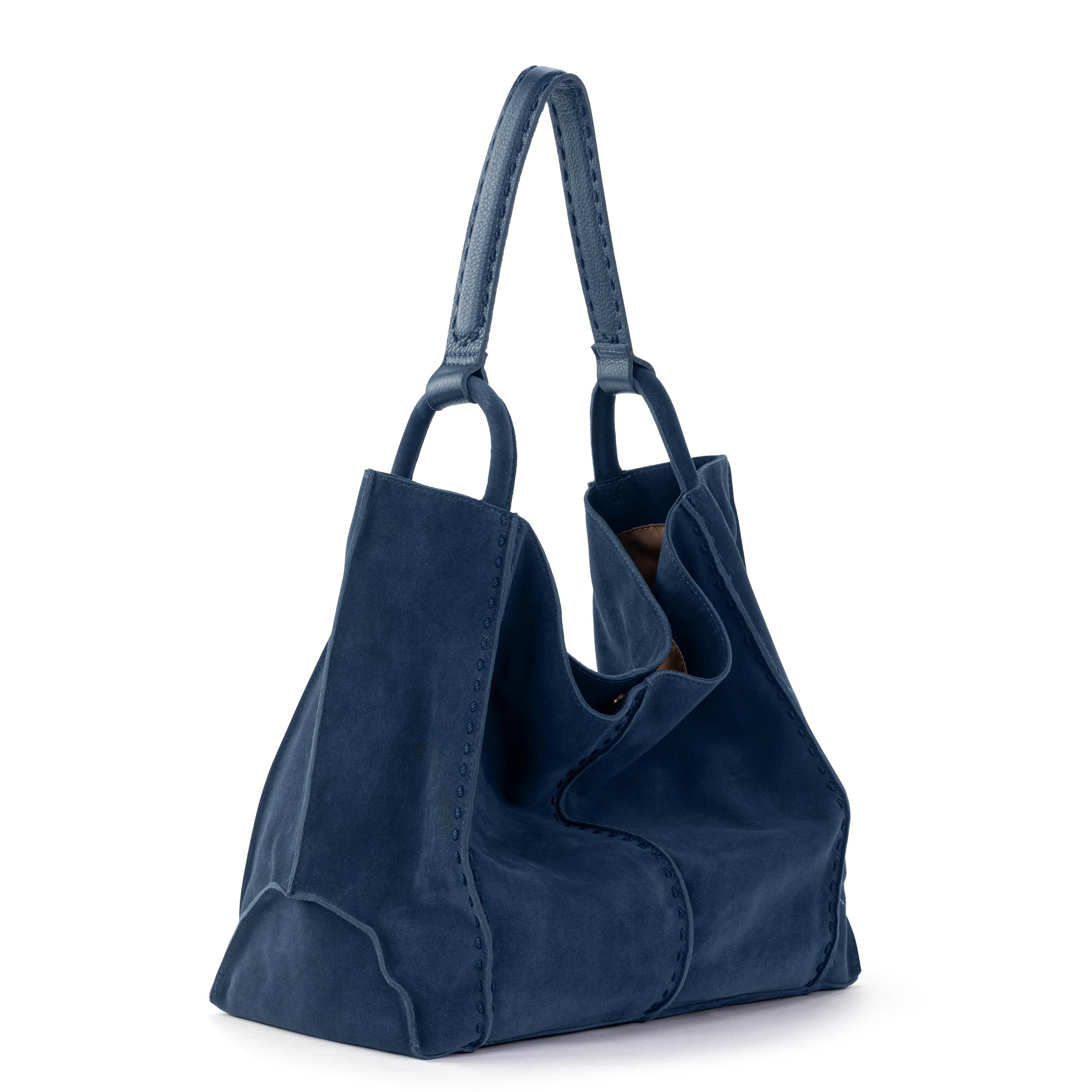 The Sak Los Feliz Large Tote - Leather - Indigo Suede