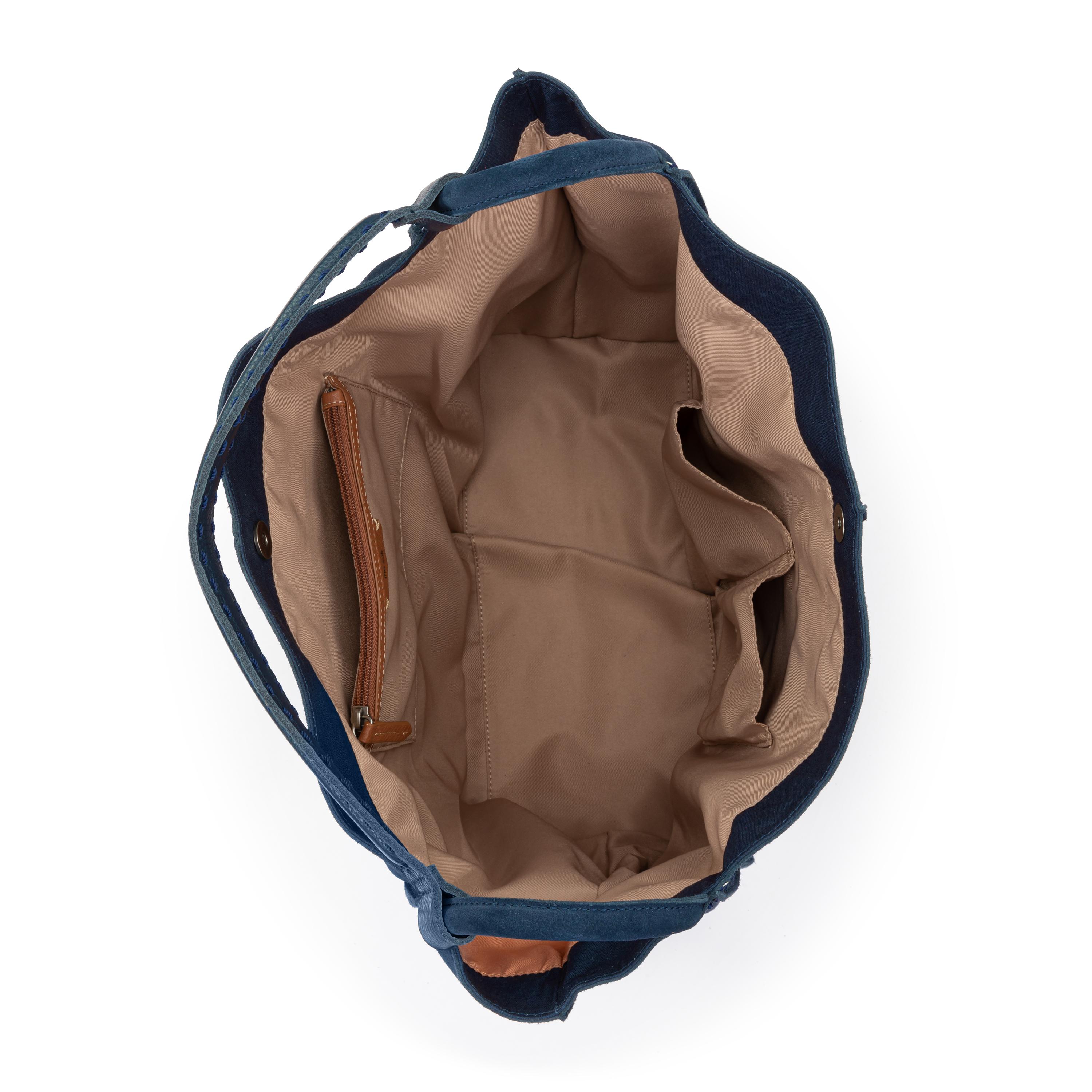 The Sak Los Feliz Large Tote - Leather - Indigo Suede